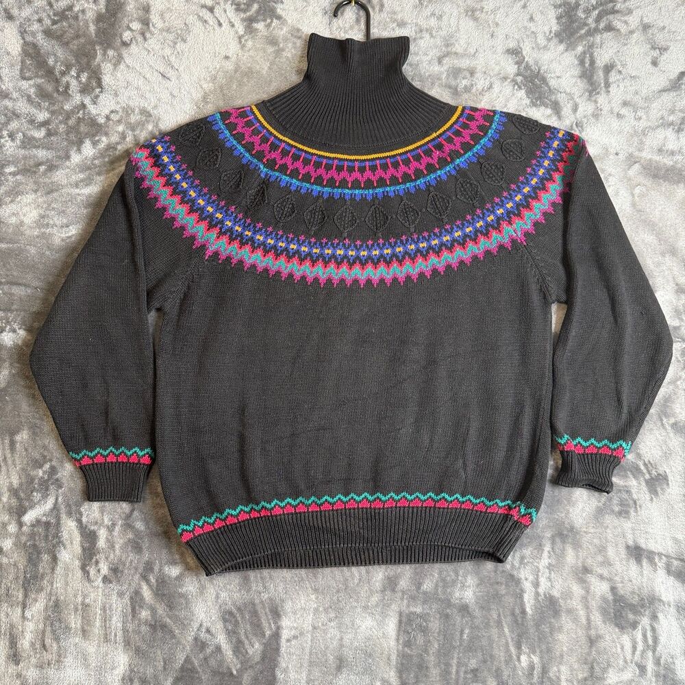 Vintage Women's Eddie Bauer Turtle Neck Long Sleeve Pullover Sweater Size Large